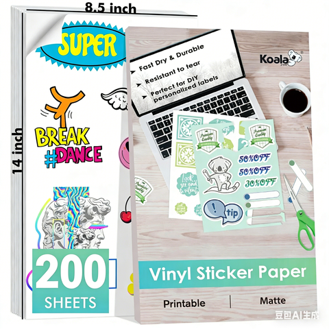 [Bulk Prices] 200-800 Sheets Koala Matte Vinyl Sticker Paper 8.5"x14",