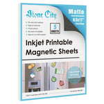 Stone City Matte Printable Magnetic Sheets for Inkjet Printers - 12mil Thick (8.5"x11") - DIY Fridge Magnets, Bookmarks