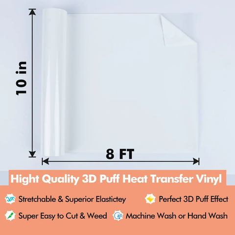 A SUB PU 3D Puff Heat Transfer Vinyl  10''