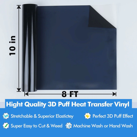 A SUB PU 3D Puff Heat Transfer Vinyl  10''