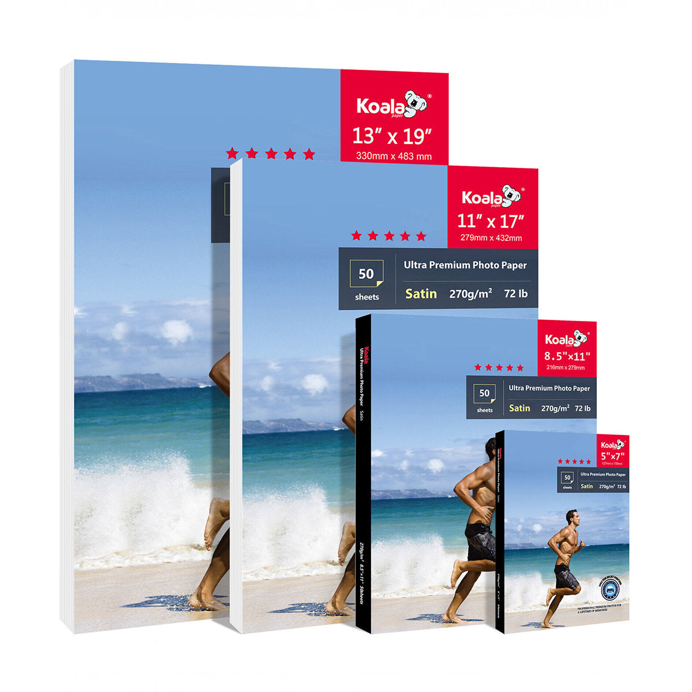 pepereページ Koala 72lb RC Satin Photo Paper – 50 Sheets, Inkjet Compatible