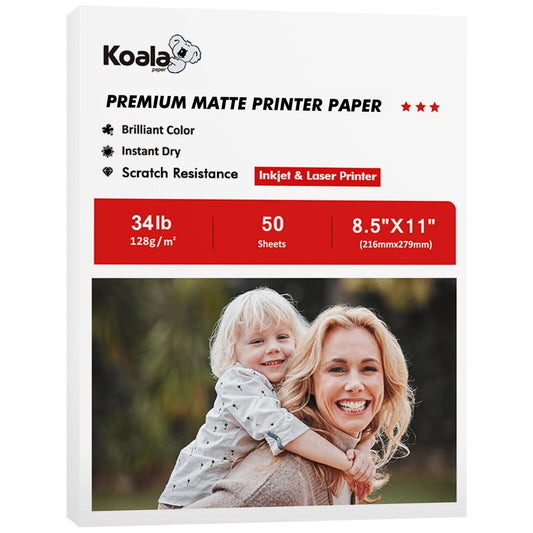 Koala Matte Photo Paper 100 Sheets Used For Inkjet  and Laser Printer 128gsm