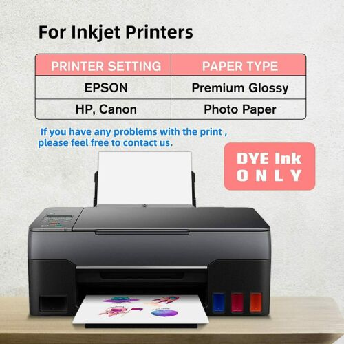 Koala Printable Glossy Sticker Paper 120 Sheets 8.5x11 Inches Full Sheet for Inkjet Printer