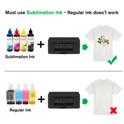 A-SUB Sublimation Paper 8.5x11 inches and Sublimation Ink for Epson Printer Bundle Kit