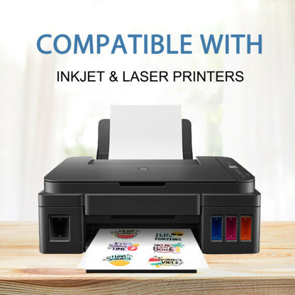 Koala Printable Matte Sticker Paper for Inkjet & Laser Printer 100 Sheets 8.5x11 Inches 108gsm (Thicker)